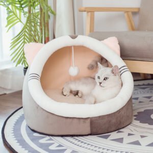 Cozy Velvet Cat House Bed