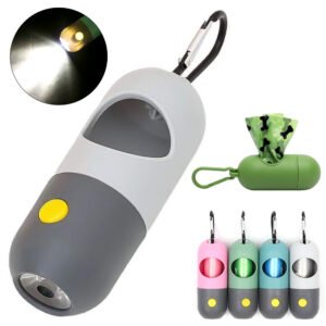 Dog Waste Bag Dispenser with LED Light